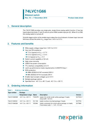 74LVC1G66GF datasheet cover page