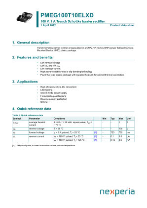 PMEG100T10ELXDX datasheet cover page