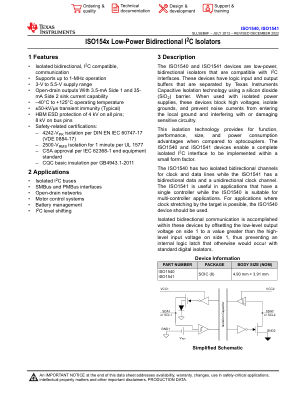 ISO1541 数据手册首页