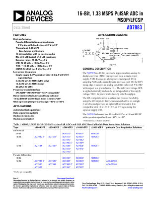 AD7983 数据手册首页