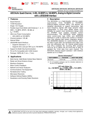 ADC34J45 datasheet cover page