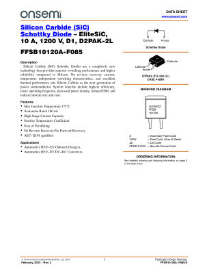 FFSB10120A-F085 datasheet cover page