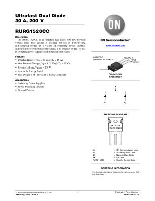 RURG1520CC 数据手册首页
