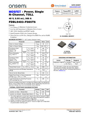 FDBL9403-F085T6 数据手册首页