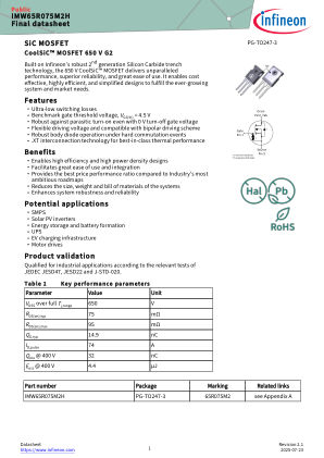 IMW65R075M2H datasheet cover page