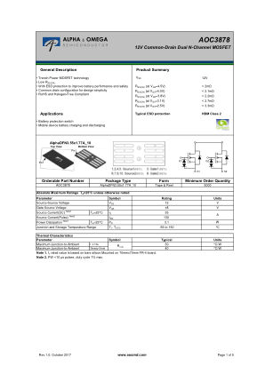 AOC3878 数据手册首页