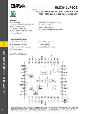 HMC840 datasheet cover page