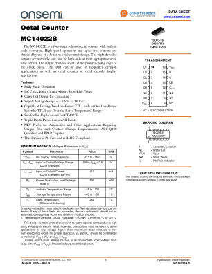 MC14022B datasheet cover page