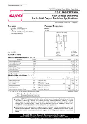 2SA1208 datasheet cover page