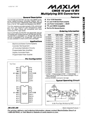 MX7520-MX7521 数据手册首页
