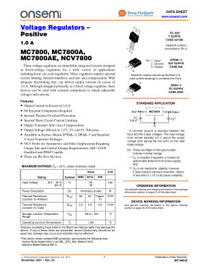MC7800 datasheet cover page