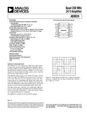 AD8024 数据手册首页