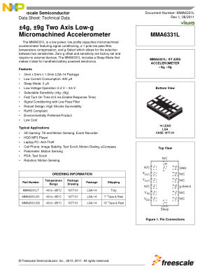 MMA6331L datasheet cover page