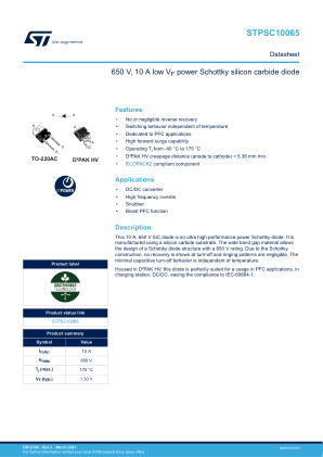 STPSC10065 datasheet cover page