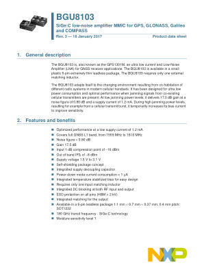 BGU8103 datasheet cover page