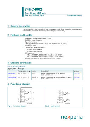 74HC4002PW datasheet cover page