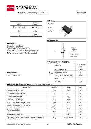 RQ5P010SN 数据手册首页