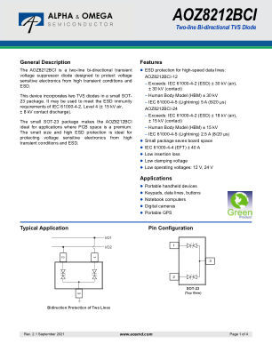 AOZ8212BCI-12 datasheet cover page