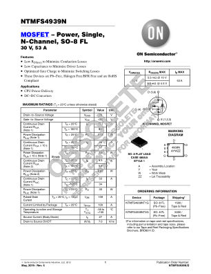 NTMFS4939N datasheet cover page