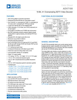 ADV7180 datasheet cover page
