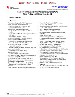 TDA3MV datasheet cover page