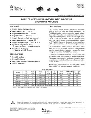 TLV2382 datasheet cover page
