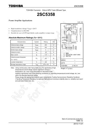 2SC5358 datasheet cover page