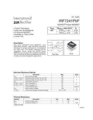 IRF7241 datasheet cover page