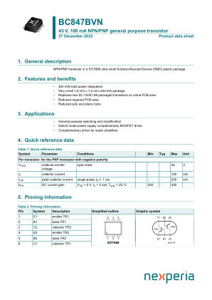BC847BVN datasheet cover page