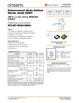 NTLEF1D5N10GN1 数据手册首页