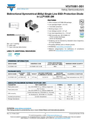 VCUT03B1 数据手册首页