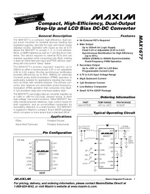 MAX1677 datasheet cover page