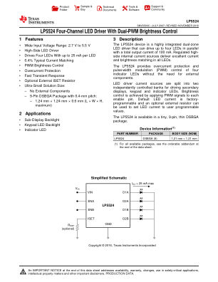 LP5524 datasheet cover page