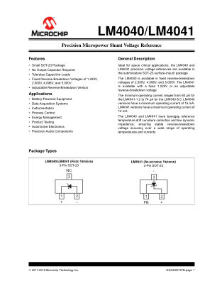 LM4040CYM3-2.5-TR 数据手册首页