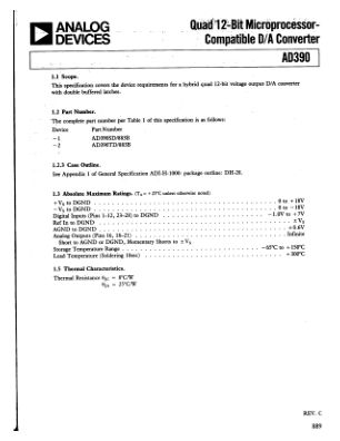 AD390MIL 数据手册首页