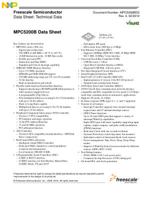 MPC5200BDS 数据手册首页