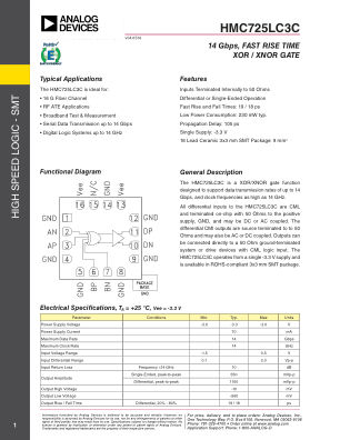 HMC725 datasheet cover page