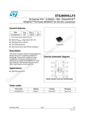 STSJ80N4LL 数据手册首页
