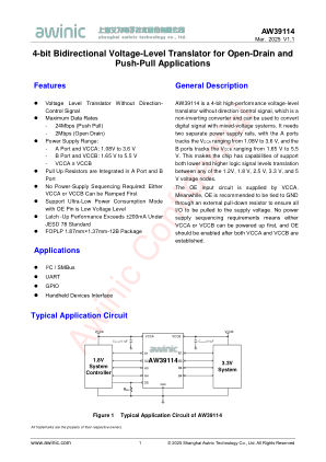 AW39114PLR datasheet cover page