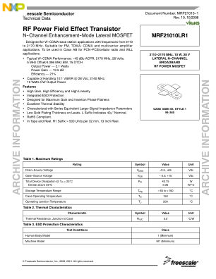 MRF21010-1 数据手册首页