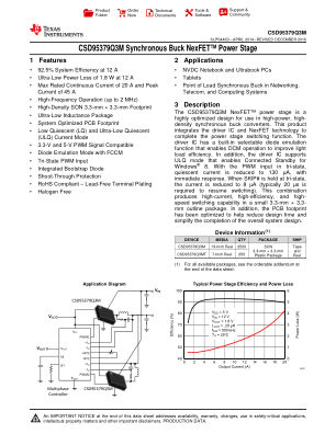 CSD95379Q3M datasheet cover page