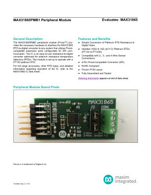 MAX31865PMB1 datasheet cover page