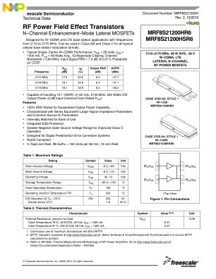 MRF8S21200H datasheet cover page