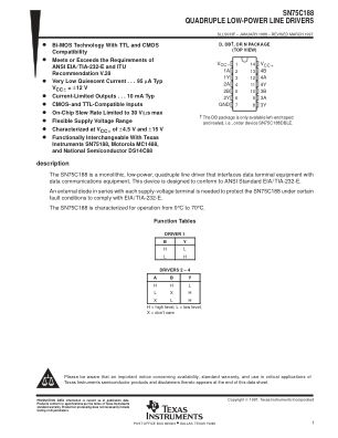 SN75C188 datasheet cover page