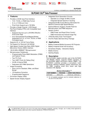 DLPC6401 datasheet cover page