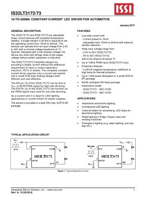 IS32LT3172-GRLA3-TR 数据手册首页