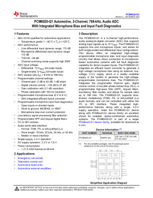 PCM6020-Q1 datasheet cover page