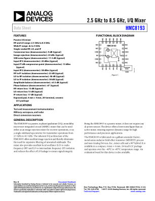 HMC8193 datasheet cover page