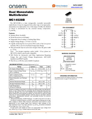 MC14528B 数据手册首页