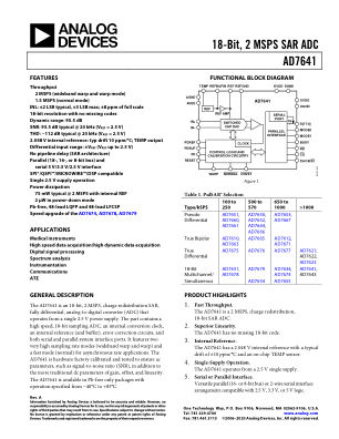 AD7641 数据手册首页